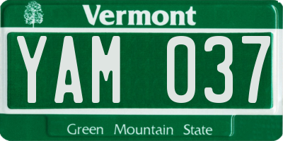 VT license plate YAM037