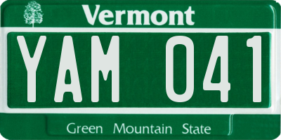 VT license plate YAM041