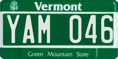 VT license plate YAM046