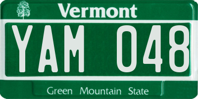 VT license plate YAM048