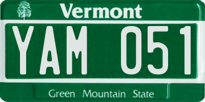 VT license plate YAM051