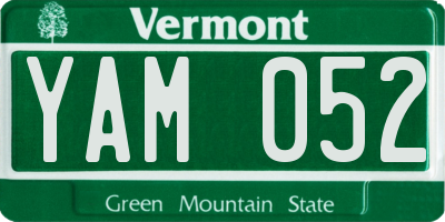 VT license plate YAM052