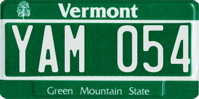 VT license plate YAM054