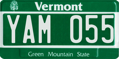 VT license plate YAM055