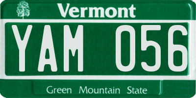 VT license plate YAM056