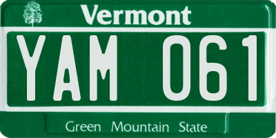 VT license plate YAM061