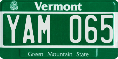 VT license plate YAM065