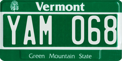 VT license plate YAM068
