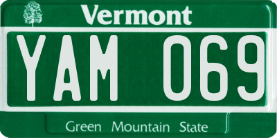 VT license plate YAM069