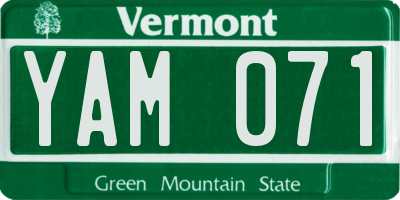 VT license plate YAM071