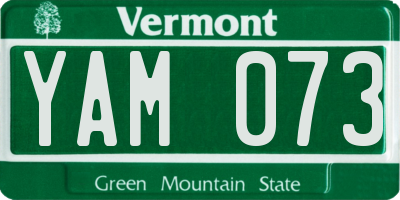 VT license plate YAM073