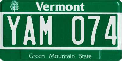 VT license plate YAM074