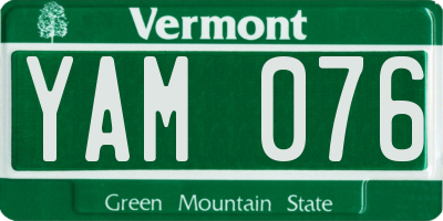 VT license plate YAM076