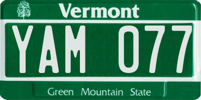 VT license plate YAM077