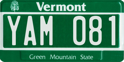 VT license plate YAM081