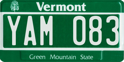 VT license plate YAM083