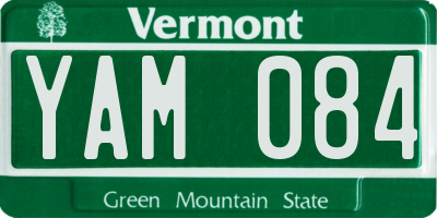 VT license plate YAM084