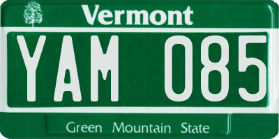 VT license plate YAM085