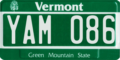 VT license plate YAM086