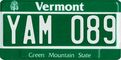 VT license plate YAM089