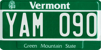 VT license plate YAM090