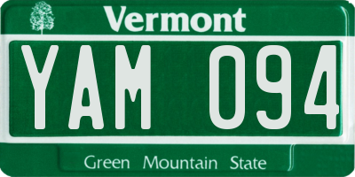 VT license plate YAM094
