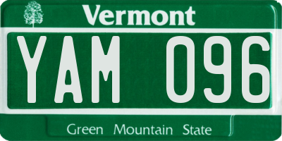VT license plate YAM096