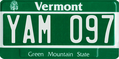 VT license plate YAM097