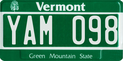 VT license plate YAM098