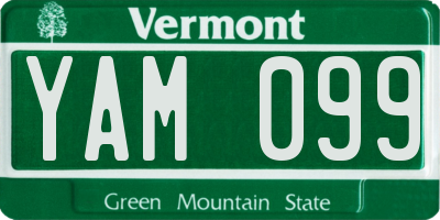 VT license plate YAM099