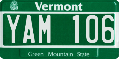 VT license plate YAM106