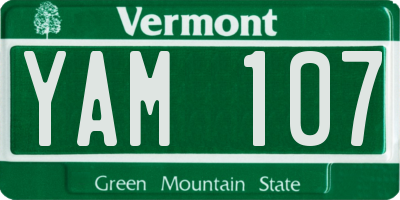 VT license plate YAM107