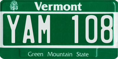 VT license plate YAM108