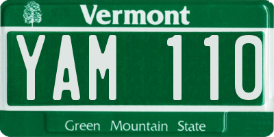 VT license plate YAM110