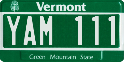VT license plate YAM111