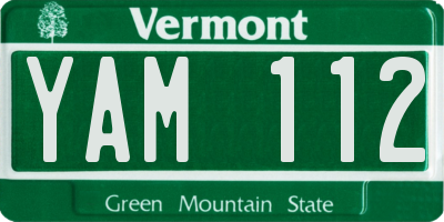 VT license plate YAM112
