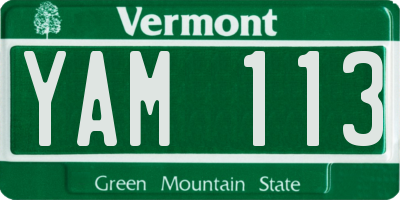 VT license plate YAM113
