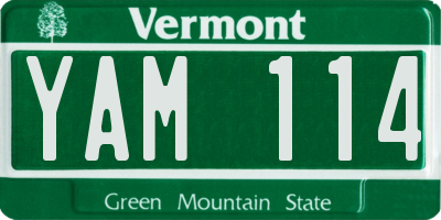 VT license plate YAM114