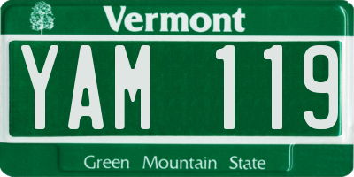 VT license plate YAM119