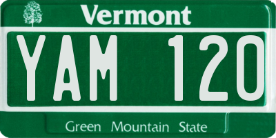 VT license plate YAM120