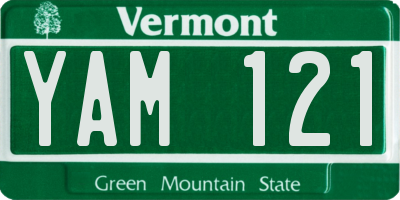 VT license plate YAM121