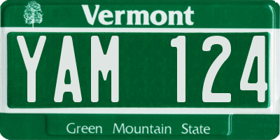 VT license plate YAM124
