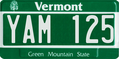 VT license plate YAM125