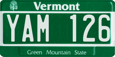 VT license plate YAM126