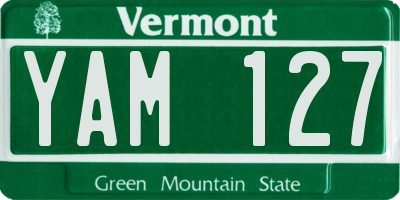 VT license plate YAM127