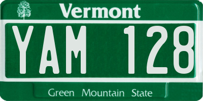 VT license plate YAM128