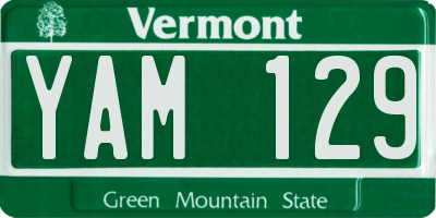VT license plate YAM129
