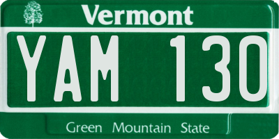VT license plate YAM130
