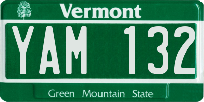 VT license plate YAM132