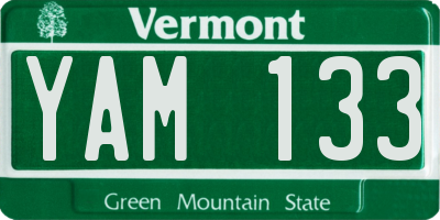 VT license plate YAM133